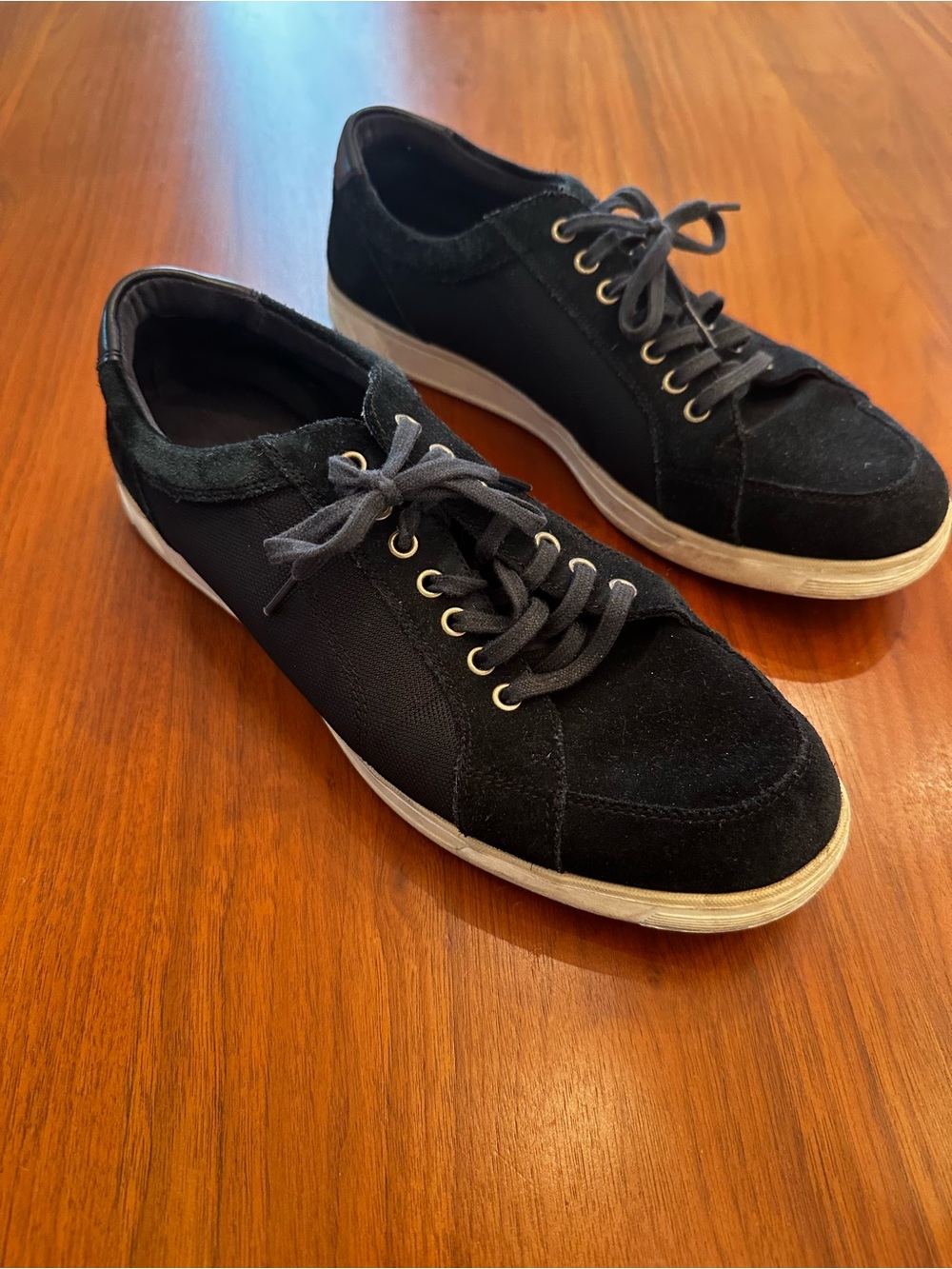 Cole Haan Men's Black Low-Top Casual Sneakers in mixed material